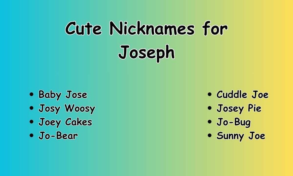 Cute Nicknames for Joseph