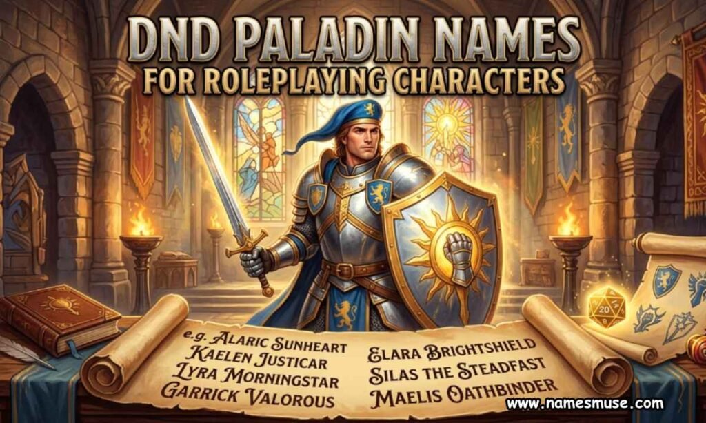 DnD Paladin Names for Roleplaying Characters