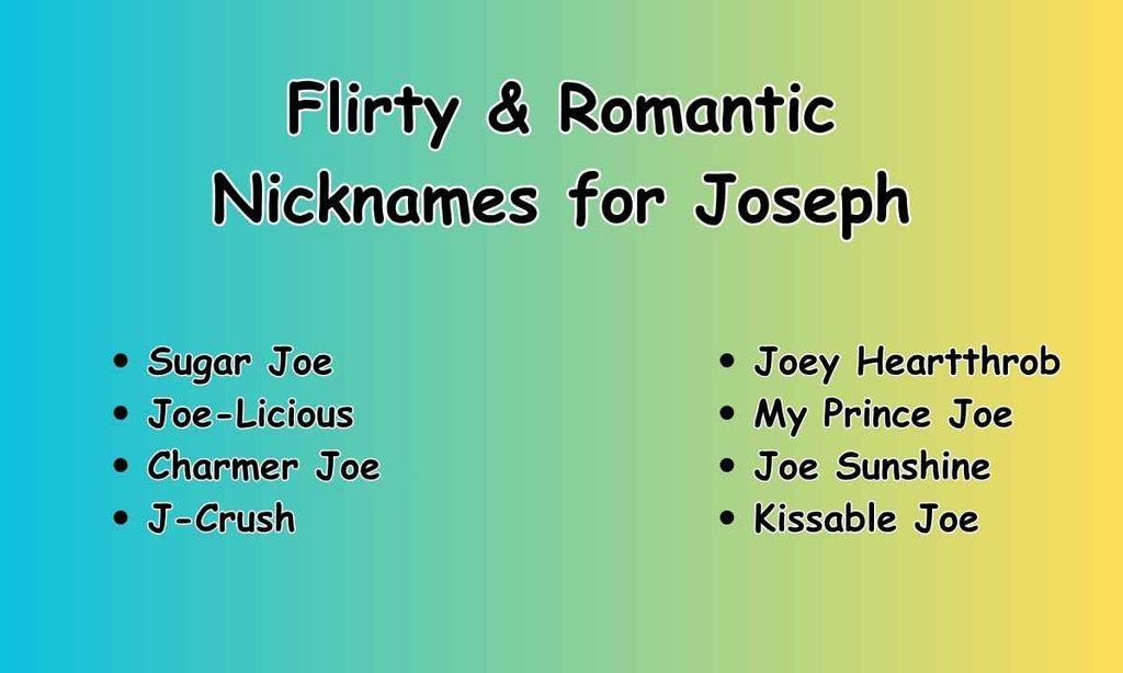 Flirty & Romantic Nicknames for Joseph