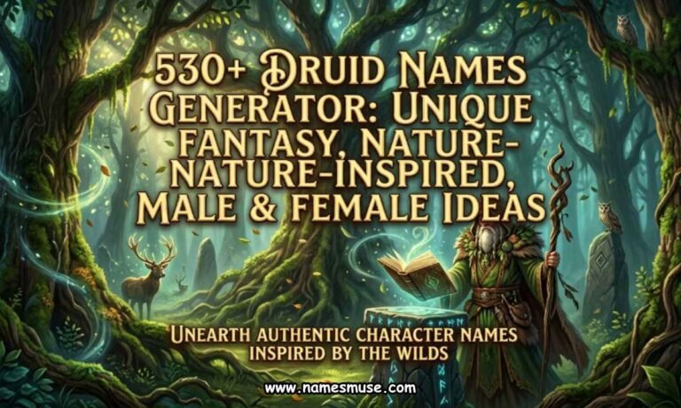 530+ Druid Names Generator - Unique Fantasy, Nature-Inspired, Male & Female Ideas