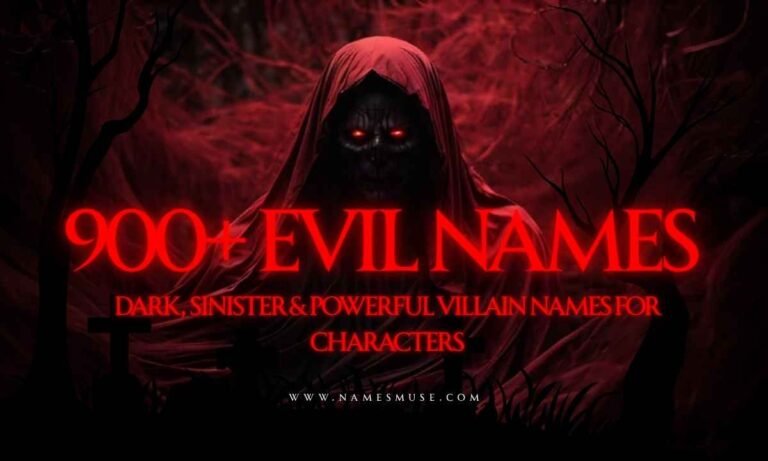 900+ Evil Names Dark, Sinister & Powerful Villain Names for Characters